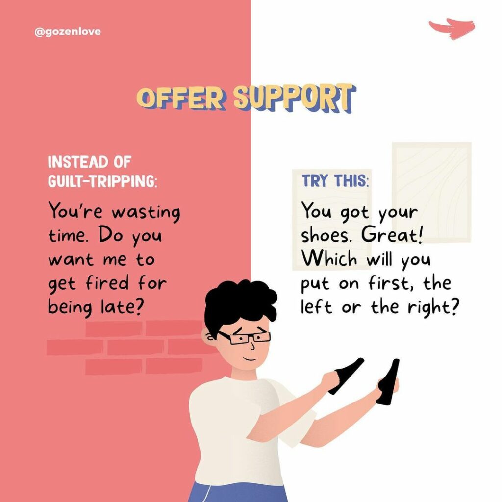 eliminate morning chaos by offering support
