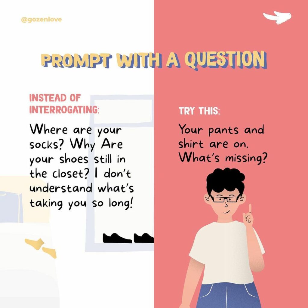 eliminate morning chaos by prompting with a question