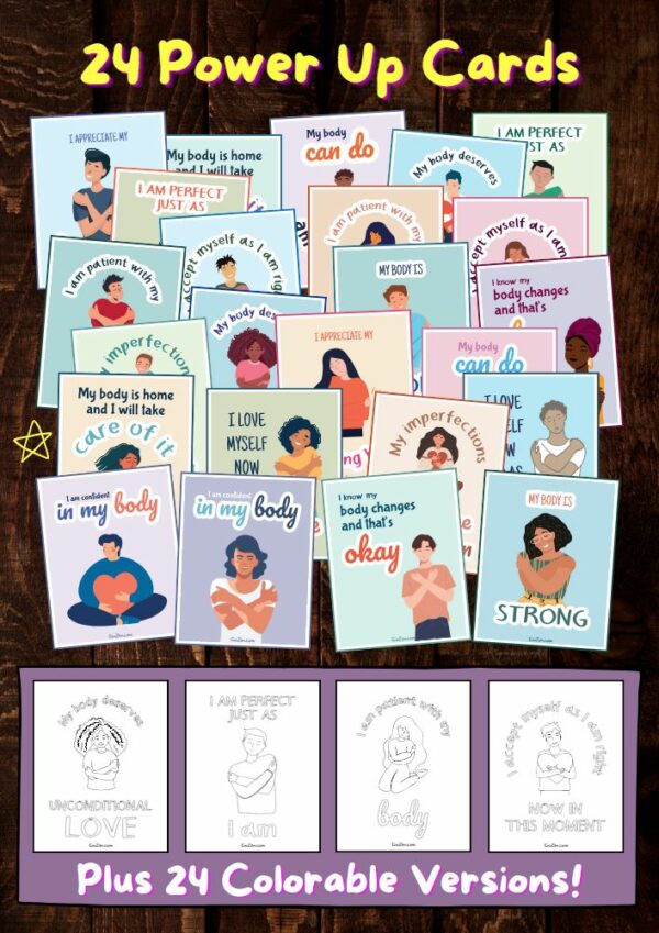 24 Power Up Cards Plus 24 Colorable Versions