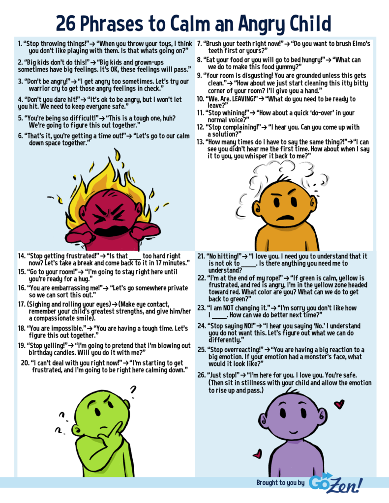 26 Phrases to Calm an Anxious child